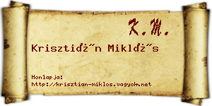 Krisztián Miklós névjegykártya
